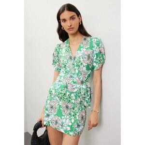 Lilly Pulitzer Sailynn Romper Wrap Dress Small Green Spearmint Blossom Feminine